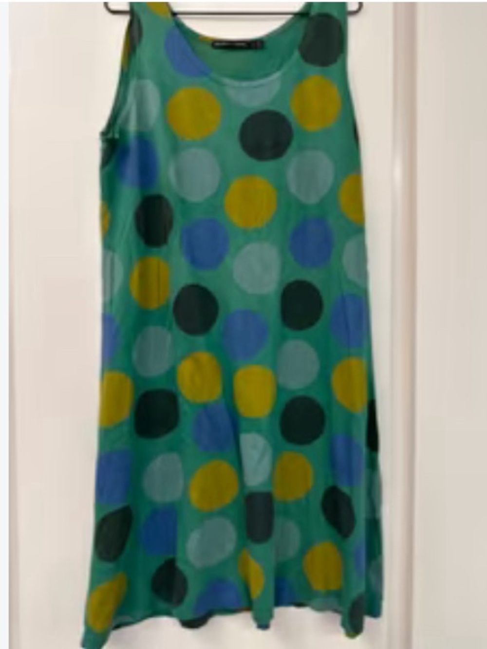 Gudrun Sjoden Green Maxi Dress with Multicolor Polka Dots